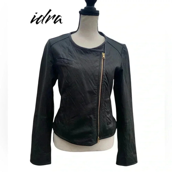 Idra for Anthropologie genuine leather moto jacket SZ small - Picture 1 of 15